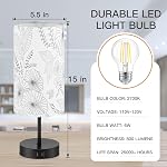 Touch Control Bedside Lampe avec 2 USB Ports, 3-Way Lampe de table pour chambre, CINSARY Lampe de table de nuit avec fond de fleur ronde pour salon Home Office (E26 LED Ampoule incluse)