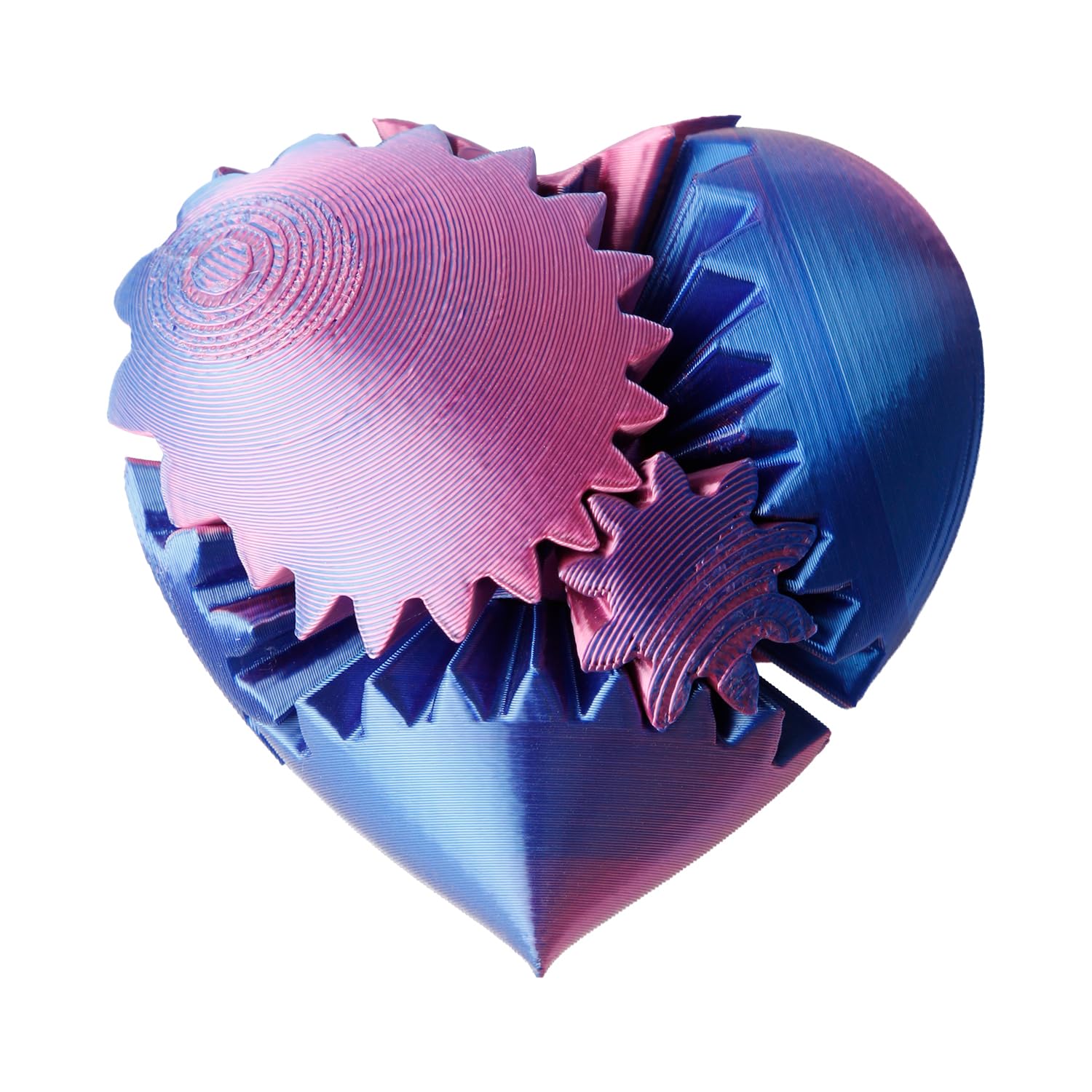Hopzab 3D Printed Heart-Shaped Fidget Toy, Steampunk Heart Sphere, Helix Screw Design for Stress & Anxiety Relief