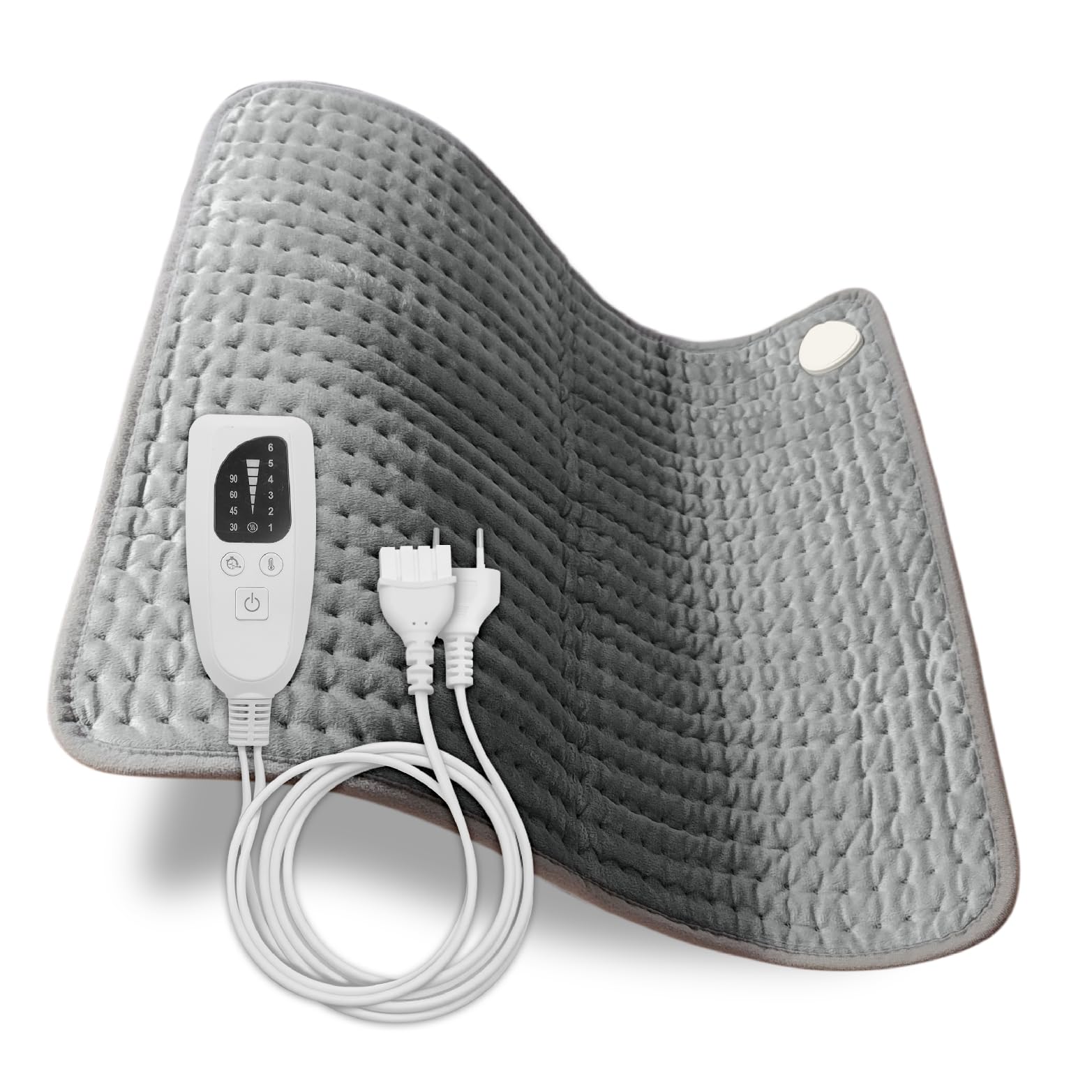 LED ATOMANT Manta Electrica Lumbar 60x50cm 150W, Almohadilla Termica para Espalda, Cuello, Hombros, Barriga y Piernas, Temporizador y Apagado Automatico, 6 Niveles de Temperatura, Ultrasuave