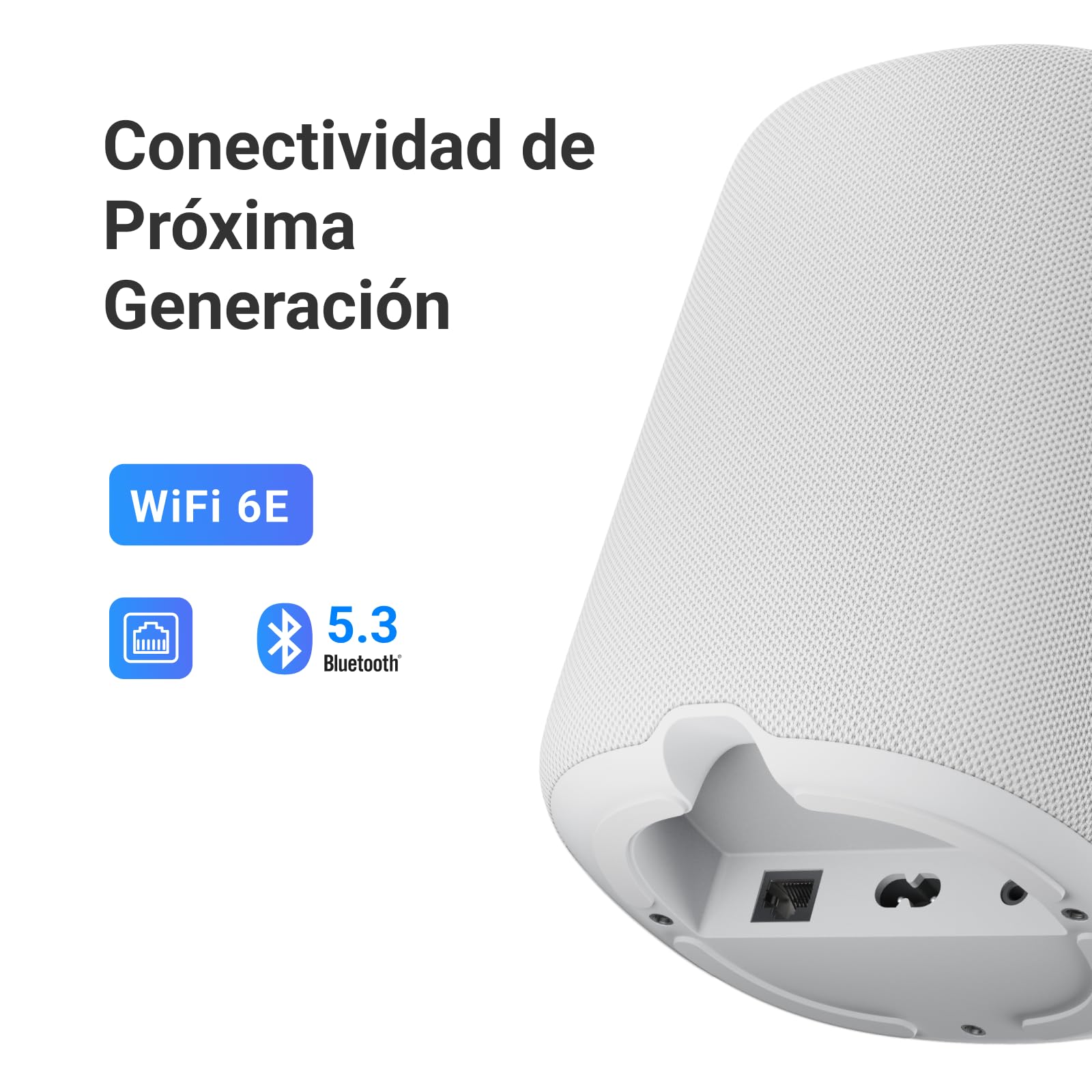 WiiM Sound Lite, Altavoz Inteligente multiroom inalámbrico, Blanco | Altavoz inteligente de alta fidelidad con audio Hi-Res, ajuste RoomFit, streaming multiroom y ecosistema WiiM ampliable