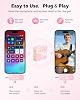 Micrófono de solapa inalámbrico 3 en 1 para iPhone, Android y cámara - rosa, mini micrófono con pantalla digital y reducción de ruido, batería de 20 h, micrófonos para grabación de video, TikTok, YouTube y vlogs 7