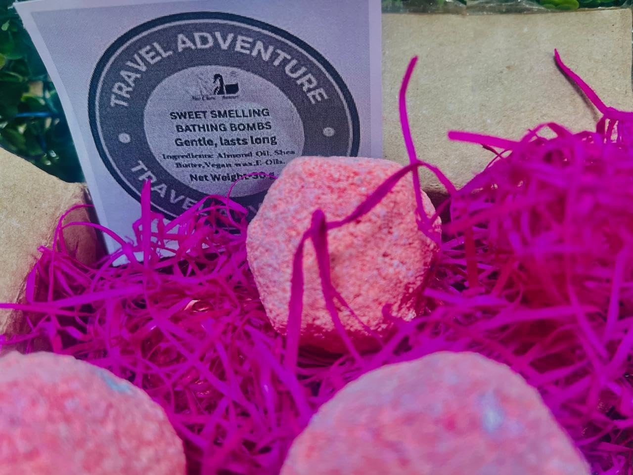 Holiday Scented Bath Bombs, Mixed Colors, Natural Ingredients, 7 Pieces Gift Set, 300g-image-1