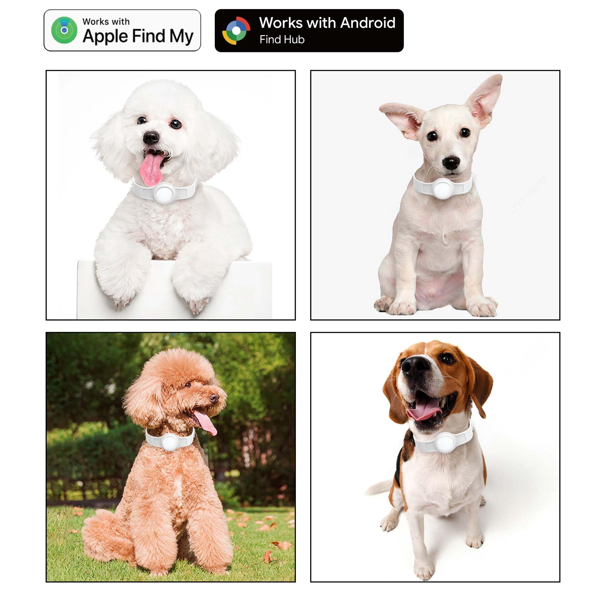 All-in-One AirTag Dog Collar with Holder: SEVEN SWAN Waterproof GPS Dog Tracker - Adjustable Silicone Pet Tracking Collar for Apple Find My & Google Find Hub - Fits 3.2” to 14” Neck - image 4