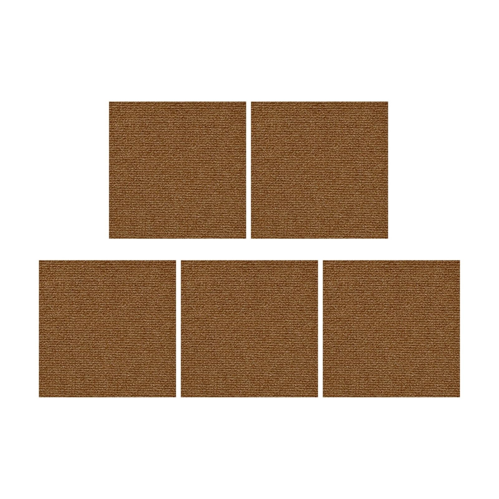 Psnklmm Dark Brown 5Pcs Self Adhesive Carpet Tile 30X30cm Self-Adhesive Commercial With Non-Slip Square Bedroom For Office Living Room Bedroom(Dark Brown)