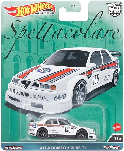 Miniatura 7 de Hot Wheels Car Culture 2023 Spettacolare Series - Paquete completo de 5 unidades (FPY86‑959B) | Alfa Romeo Giulia GTA, 155 V6 Ti, Lancia Stratos,