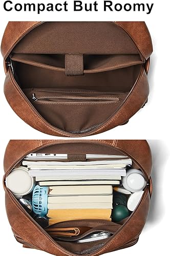 Miniatura 6 de Mochila de 37L para mujeres y hombres para el trabajo, mochila de viaje, monederos de cuero vegano a la moda, mochila para computadora portátil y