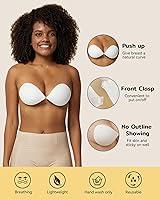 Vista 5 de Niidor - Sostén adhesivo de silicona sin tirantes para vestido sin espalda