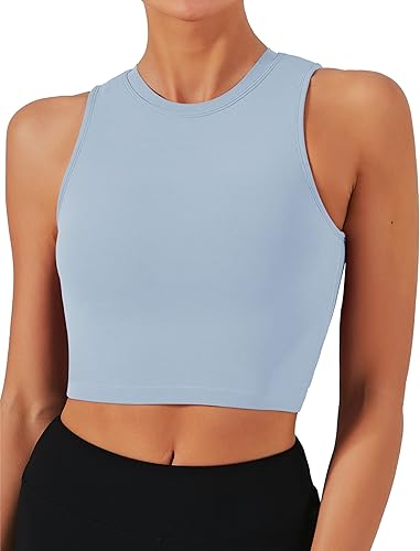 Natural Feelings - Sujetadores deportivos sin mangas, con relleno extraíble, para mujer ombligueras para yoga, entrenamiento, correr