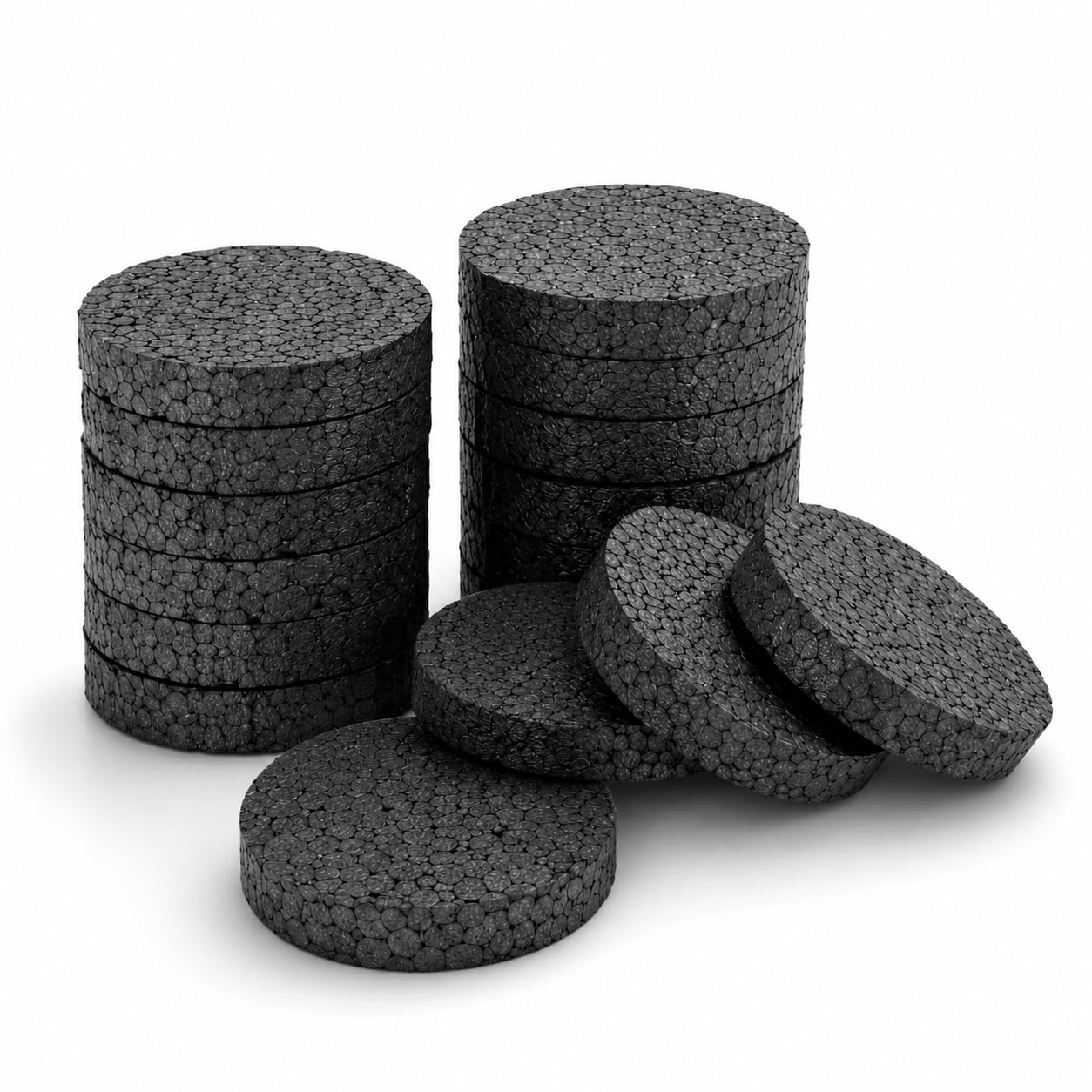100 tapas de poliestireno expandido de poliestireno expandido de 67 mm de diámetro y 16 mm de grosor, para tacos aislantes, tacos de placa, aislamiento térmico, accesorios para fachadas (grafito, 100