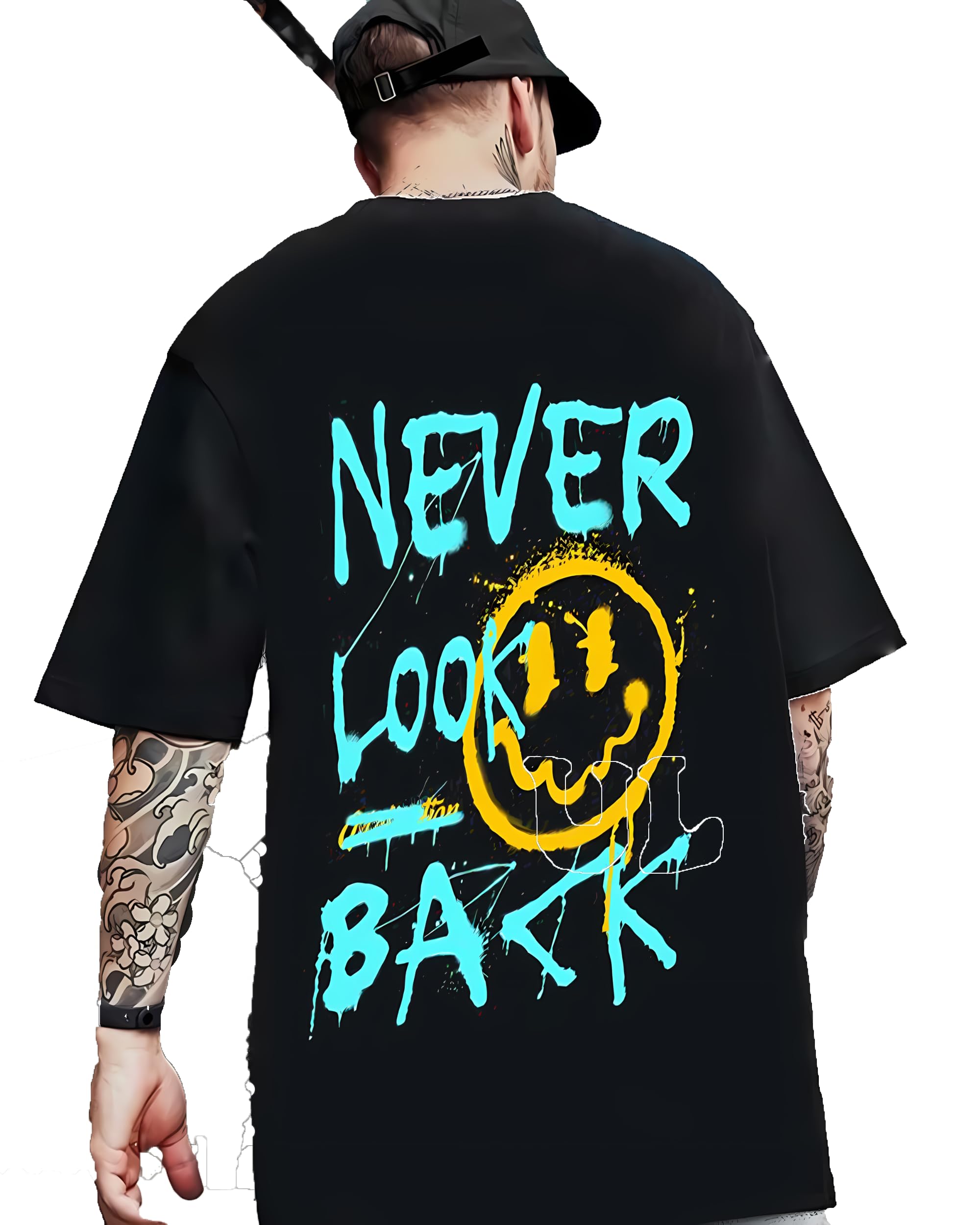 Oversize Tshirts for Men - Never Look Back-picture-32