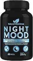 Melatonina, Triptofano, Magnésio, Zinco e Complexo B. Night Mood - 1 Pote com 60 Cápsulas de 490mg