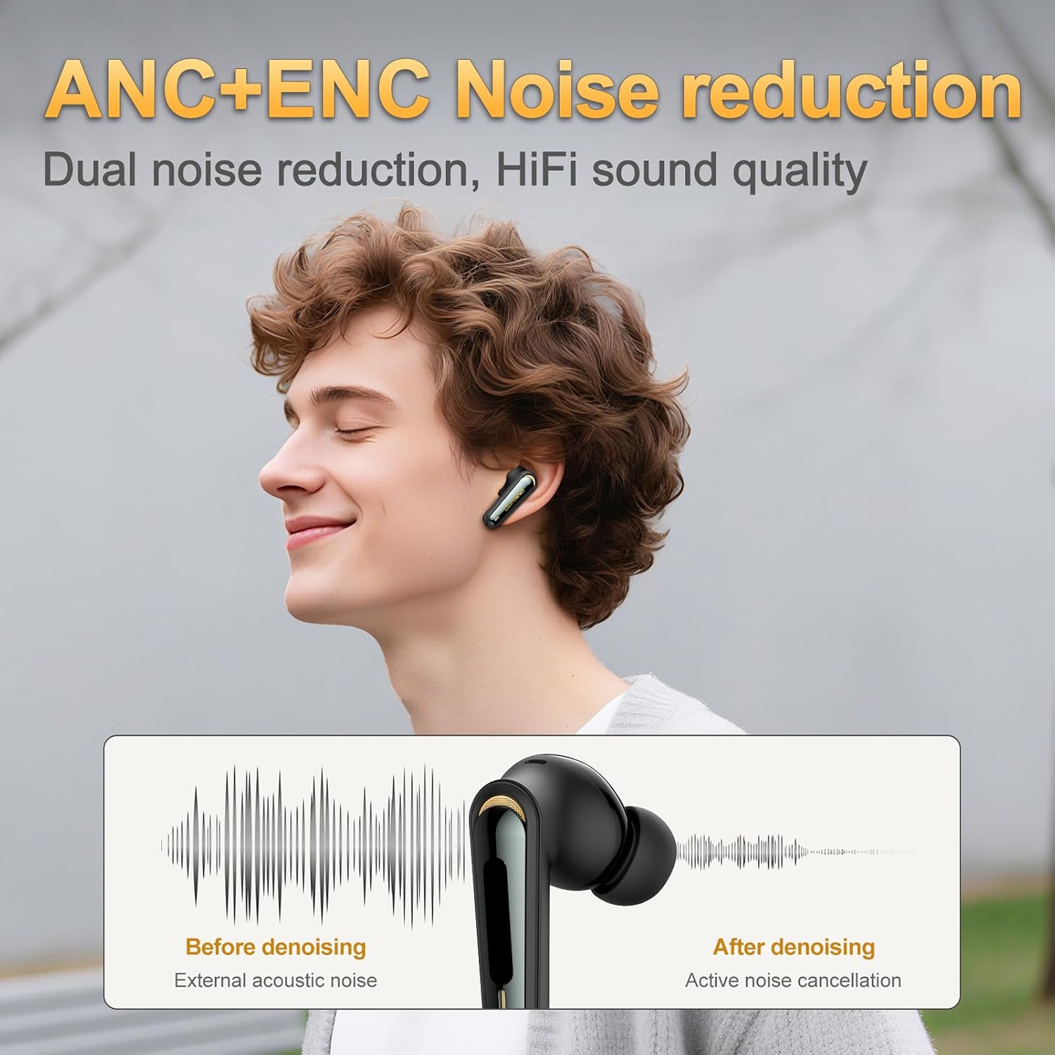 Sanpyl Wireless Gaming Earbuds, 2.4GHz + Bluetooth 5.3 Dual Mode, with ENC Mic & USB C Dongle,Low Latency, Compatible with Phones Tablets Laptops Game Consoles VR (Black)