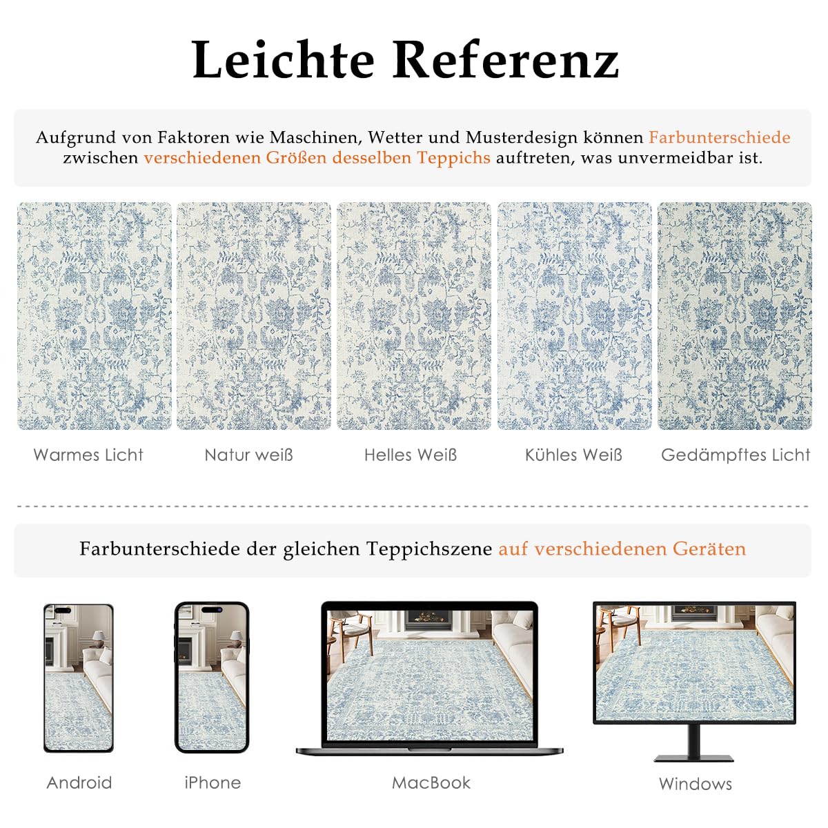 HUGEAR Vintage Tappeto Salotto Blu Tappeti 150x210cm Soggiorno Antiscivolo Lavabile in Lavatrice Tapette Camera da Letto Sala Ufficio Bambina Bambino Pelo Corto Grande Carpet