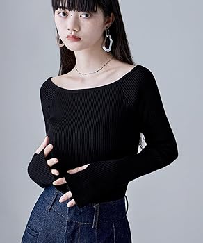 未使用】LEVDANCE オフショルダー ウールセーター 黒＊ バレエ