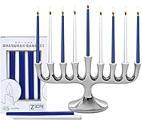 Vista 8 de Zion Judaica Menorá elegante y sofisticada de diseño para Janucá, tradicional candelabro y aceite Chanukiah clásico, menorá de Janucá
