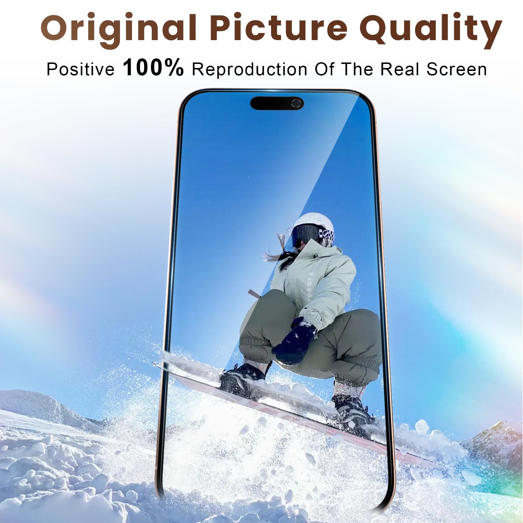 Fotbor Protector de pantalla para Apple iPhone 16 Pro True 23° con marco de instalación 3S, funda invisible amigable con vidrio templado 9H+, 2 unidades, 16 Pro de 6.3 pulgadas
