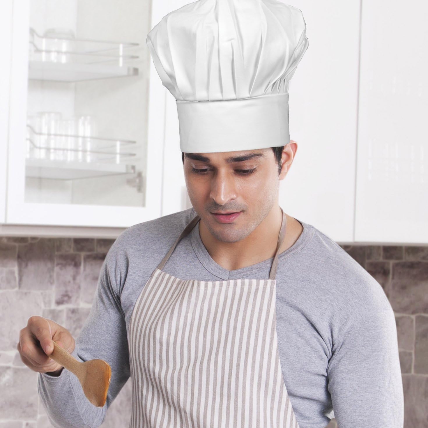 HIC Kitchen Adult Chef’s Hat, Heavyweight Cotton Twill