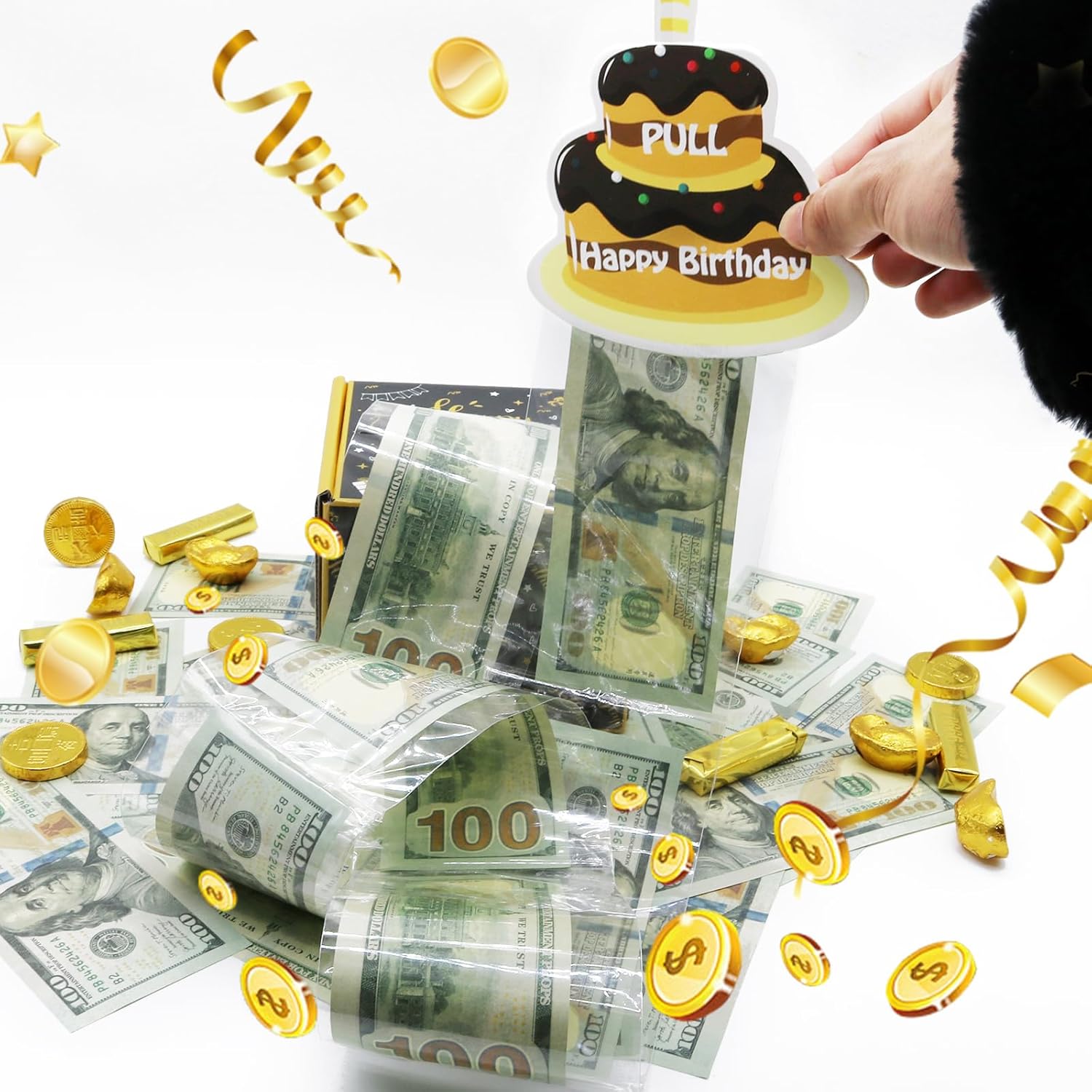 CowGoldChild Money Box for Cash Gift Birthday Money Pull