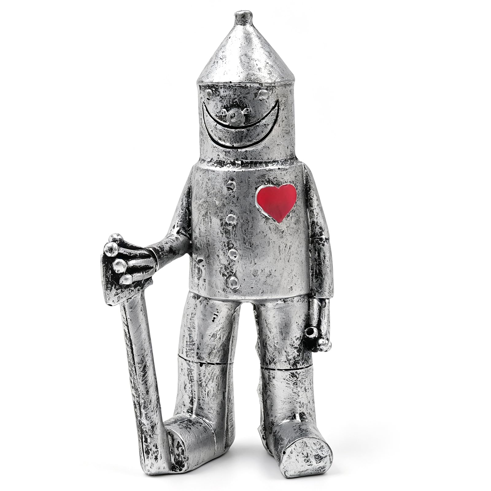 YHSKJCD Tin Man Garden Ornament, Heart Soldier Statue for 10 Year Wedding, Metal Garden Sculpture for Outdoor Decor, Rustic Patio Focal Point
