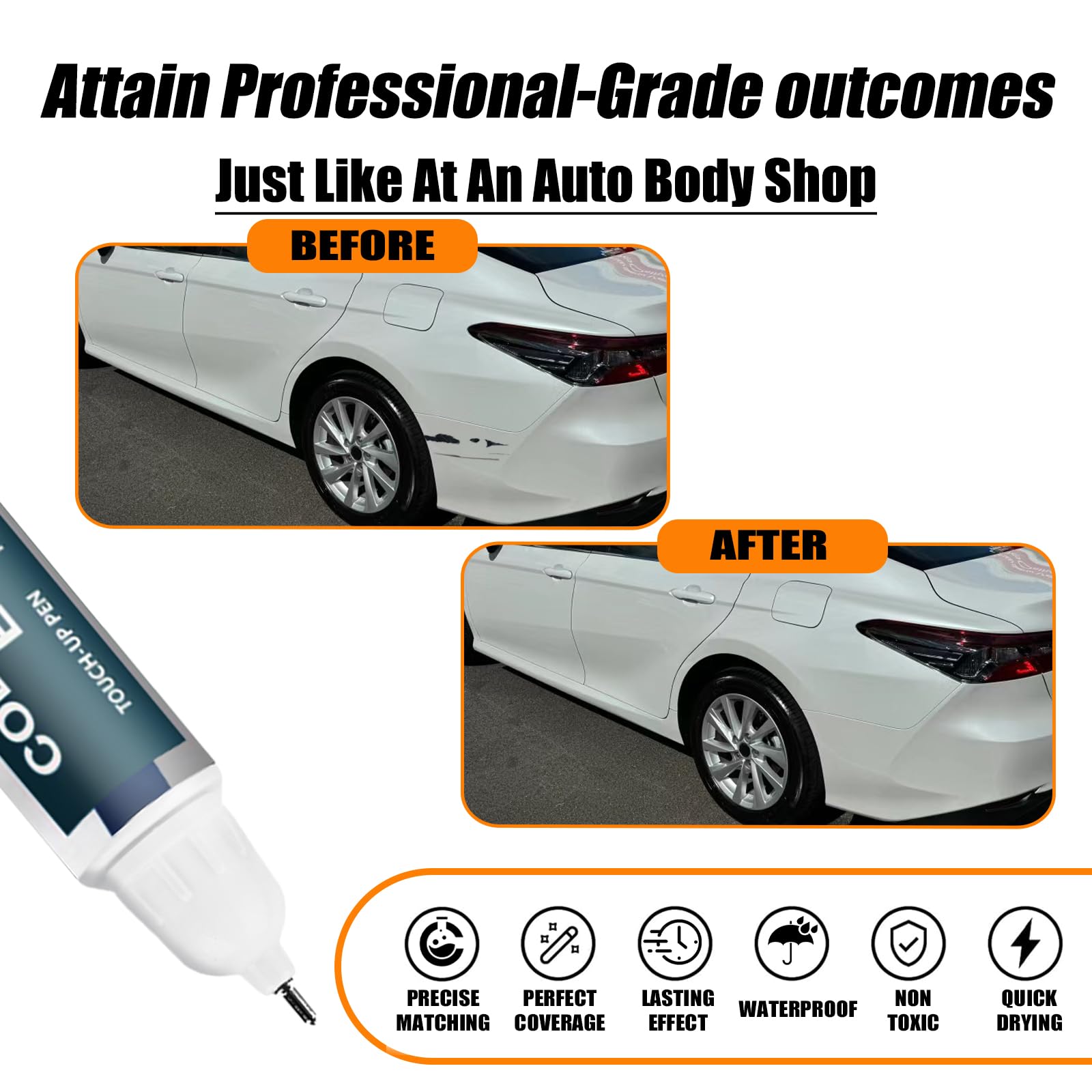 070 Blizzard Pearl Tricoat Touch Up Paint for Toyota, Car Paint Pen Scratch Repair Two-In-One Touch Up Paint, Premium Car Scratch Remover for Deep Scratches