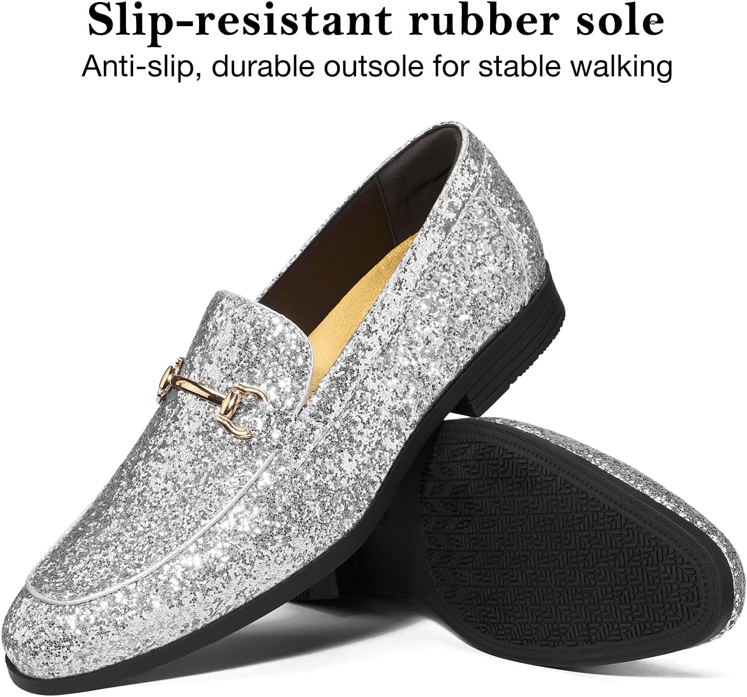 HEEZ Men's Slip On Dress Loafers,Tuxedo Shoes for Men with Velvet Upper, Comfortable Formal Dress Shoes for Wedding Prom Party Dance