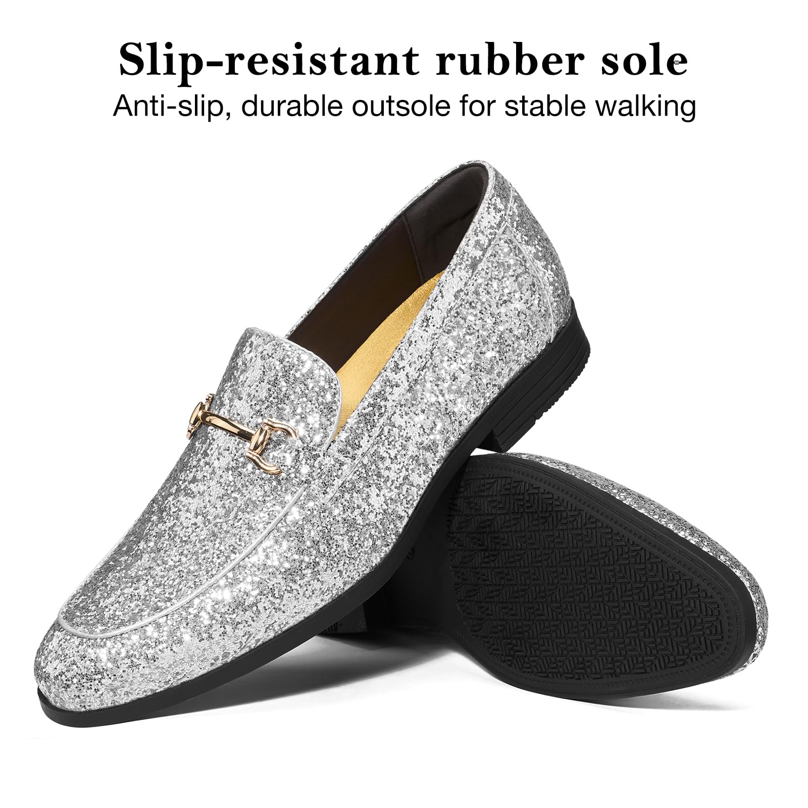 HEEZ Men's Slip On Dress Loafers,Tuxedo Shoes for Men with Velvet Upper, Comfortable Formal Dress Shoes for Wedding Prom Party Dance — view 6