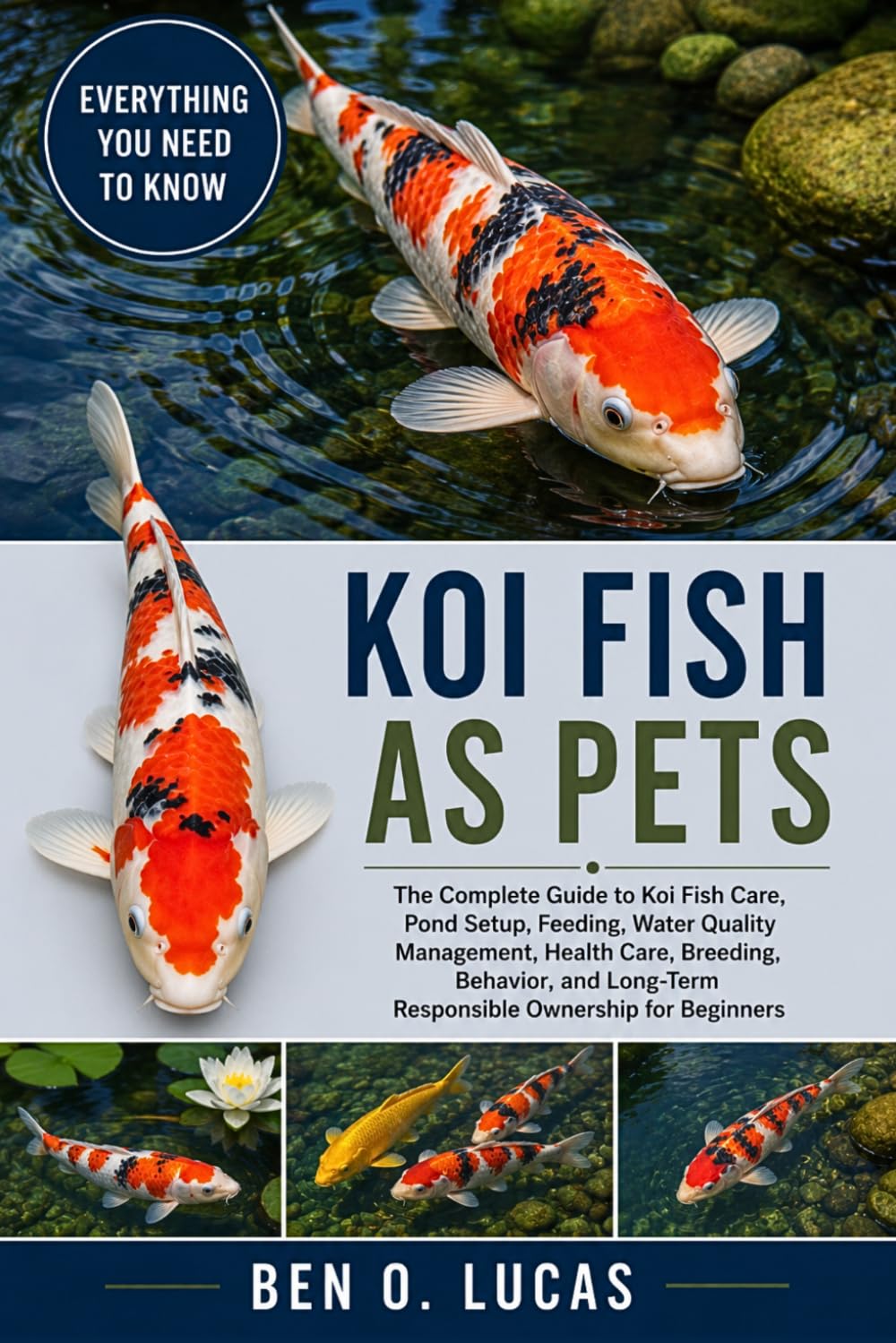 KOL FISH AS PETS: The Complete Guide to Koi Fish Care, Pond Setup, Feeding, Water Quality Management, Health Care, Breeding, Behavior, and Long-Term Responsible Ownership for Beginners