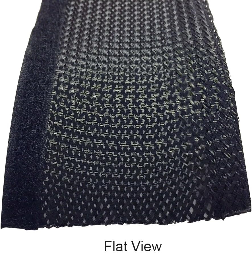 Fеаturеd Prоduсt Electriduct 3 Side Entry Cable Wrap Braided Sleeving with Hook & Loop Fastener - 100 Feet (Black)