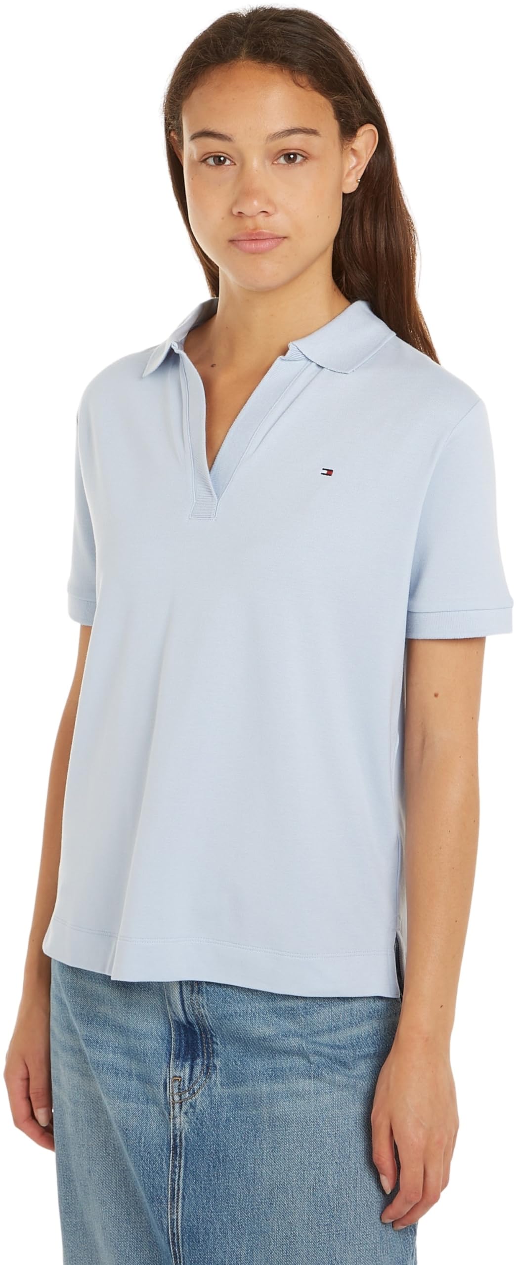 Tommy Hilfiger Damen Poloshirt Kurzarm Slim Fit