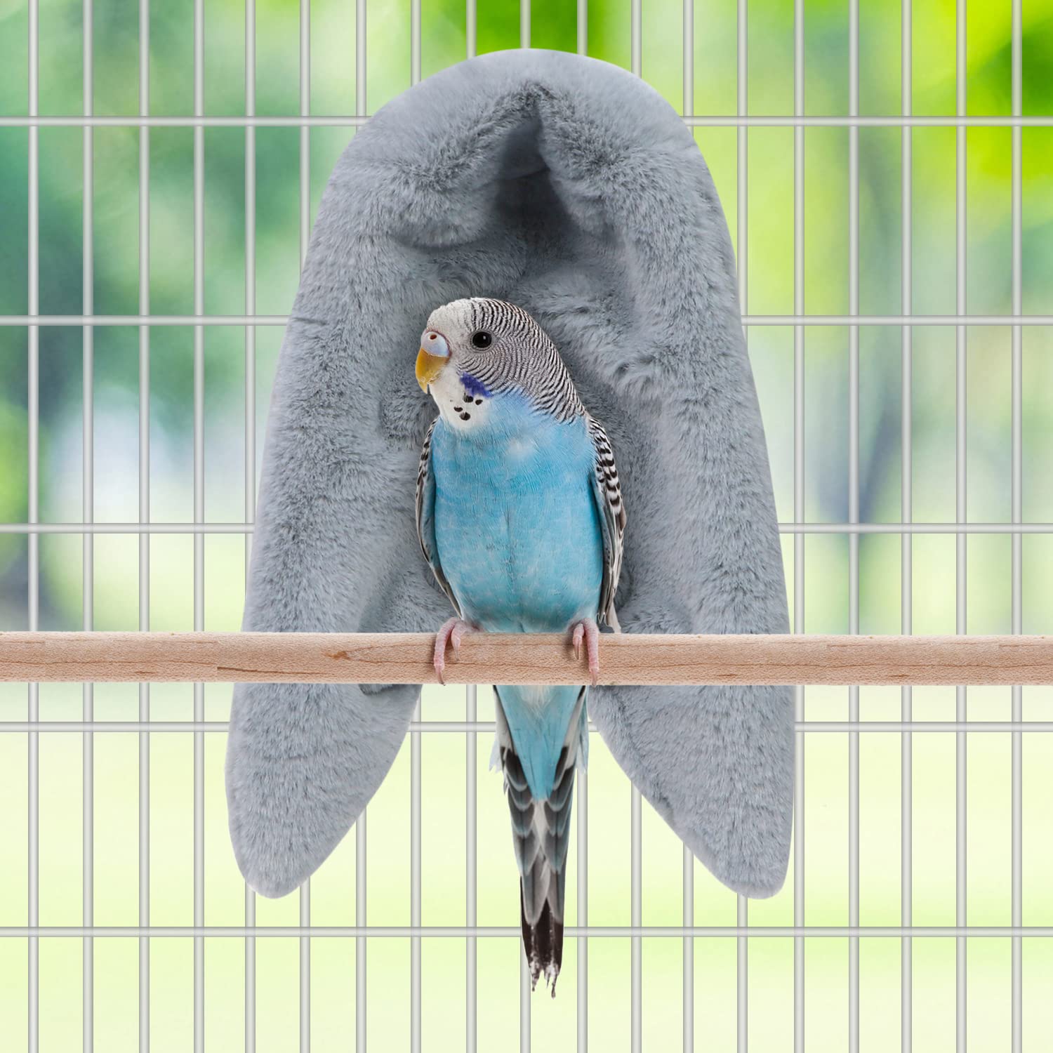 Manta acogedora para pájaros, jaula de loro, cabaña para acurrucarse, nido de pájaros, casa y cama, hamaca colgante para periquito, cacatela, Conure, gris africano (mediano, gris)