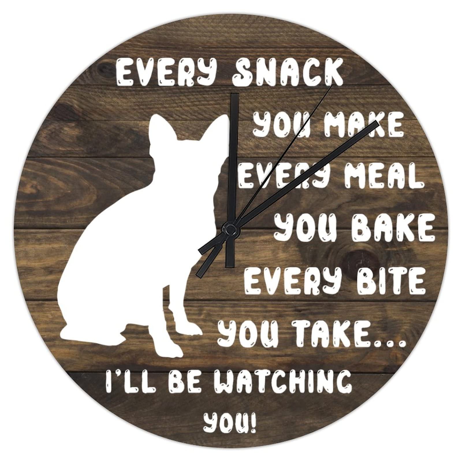 Grande horloge murale Boxer en PVC 30,5 cm silencieuse pour salon et cuisine