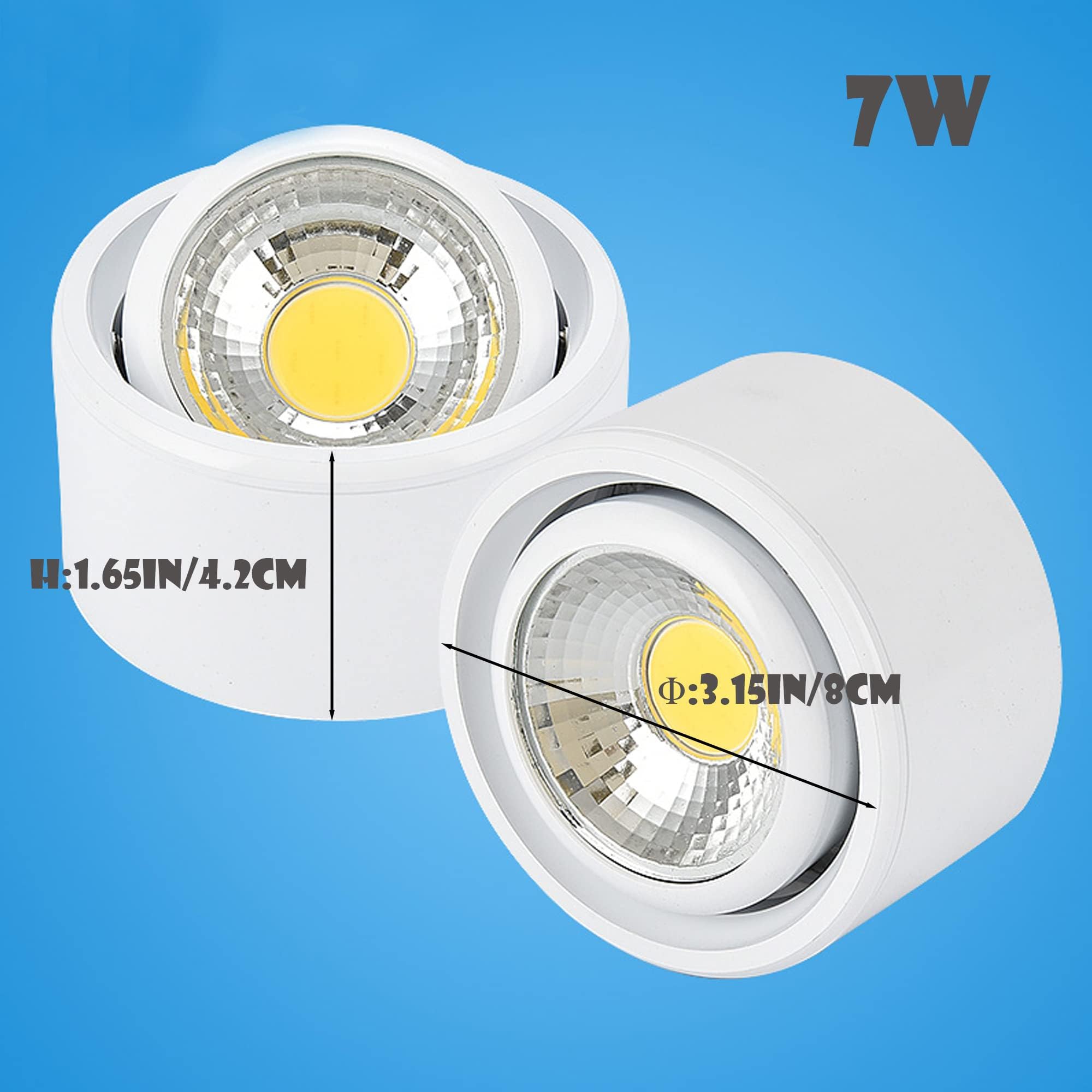 7W Spot Lampe LED Dimmbar,Weiß Wandstrahler mit 1,8 m Schalterkabel und Fernbedienung,1 Packung LED Pflanzenstrahler, Drehbar Licht Kopf für Pflanzen Gemälde Dartscheibe Schrank BD2334