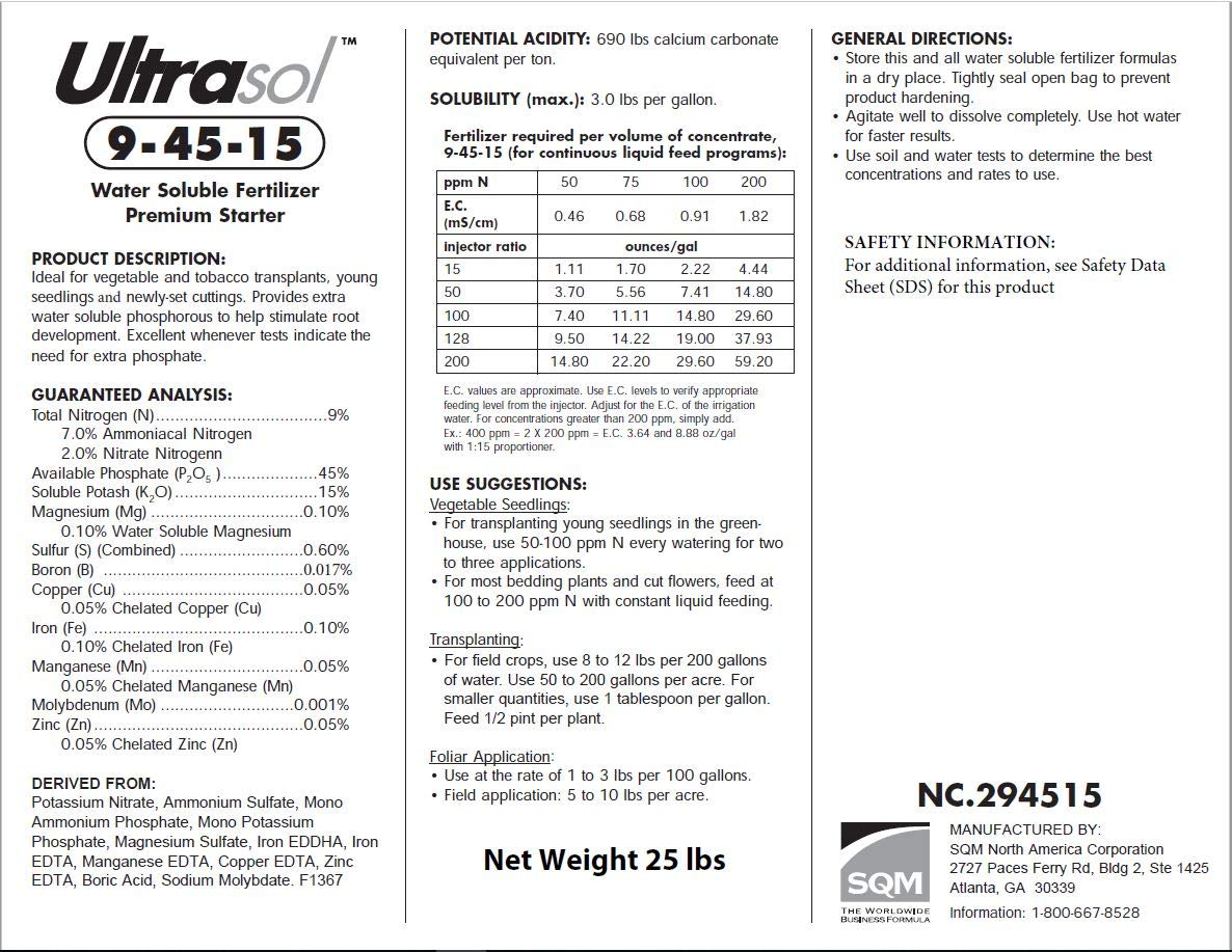 Ultrasol Premium Starter 9-45-12 25lb Fertilizer