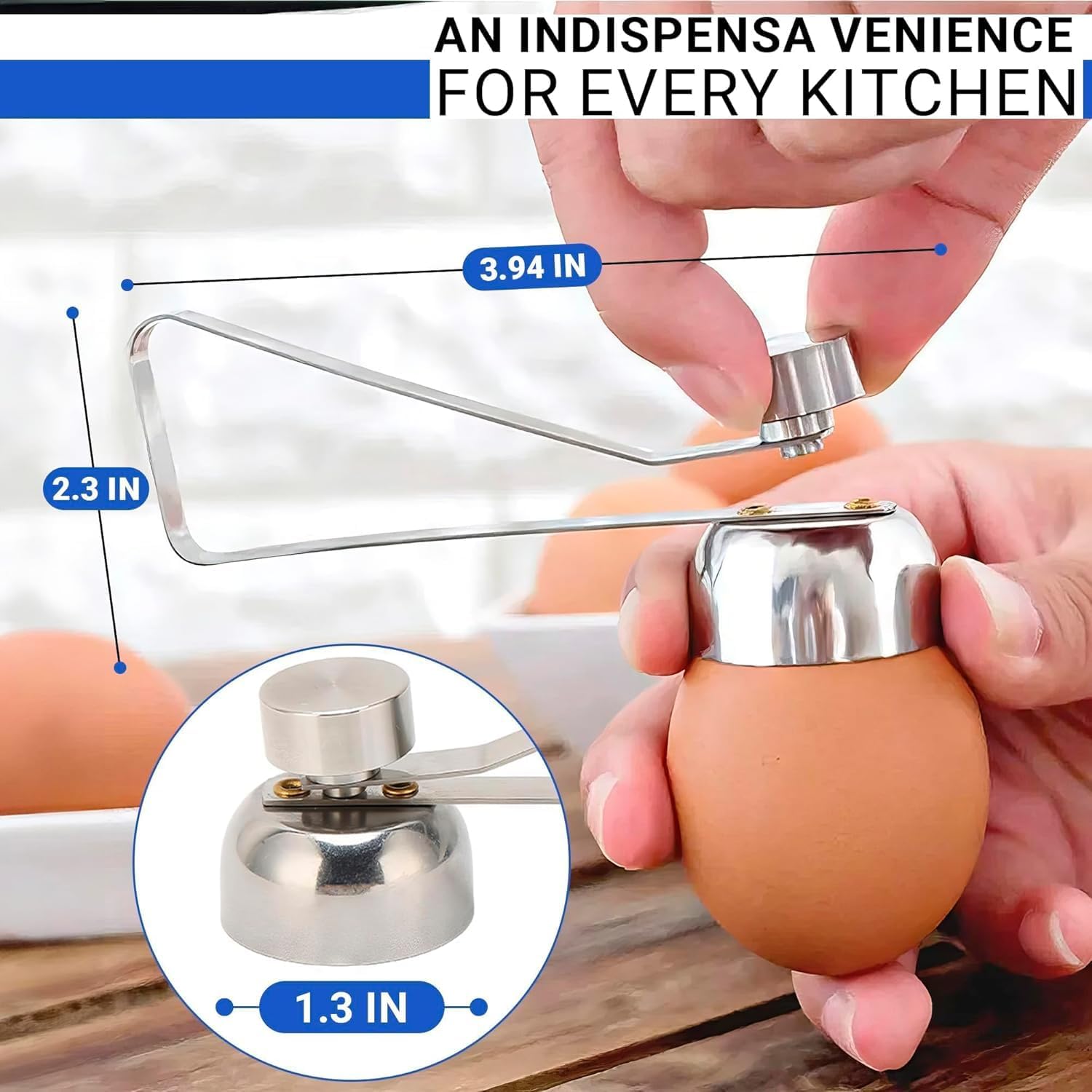 Fdit Egg Topper Cutter with Stainless Steel Eggshell Opener Cutter Clean Opener Cracker Kitchen Tool for Removing Soft or Hard Boiled Egg Shells(Small)