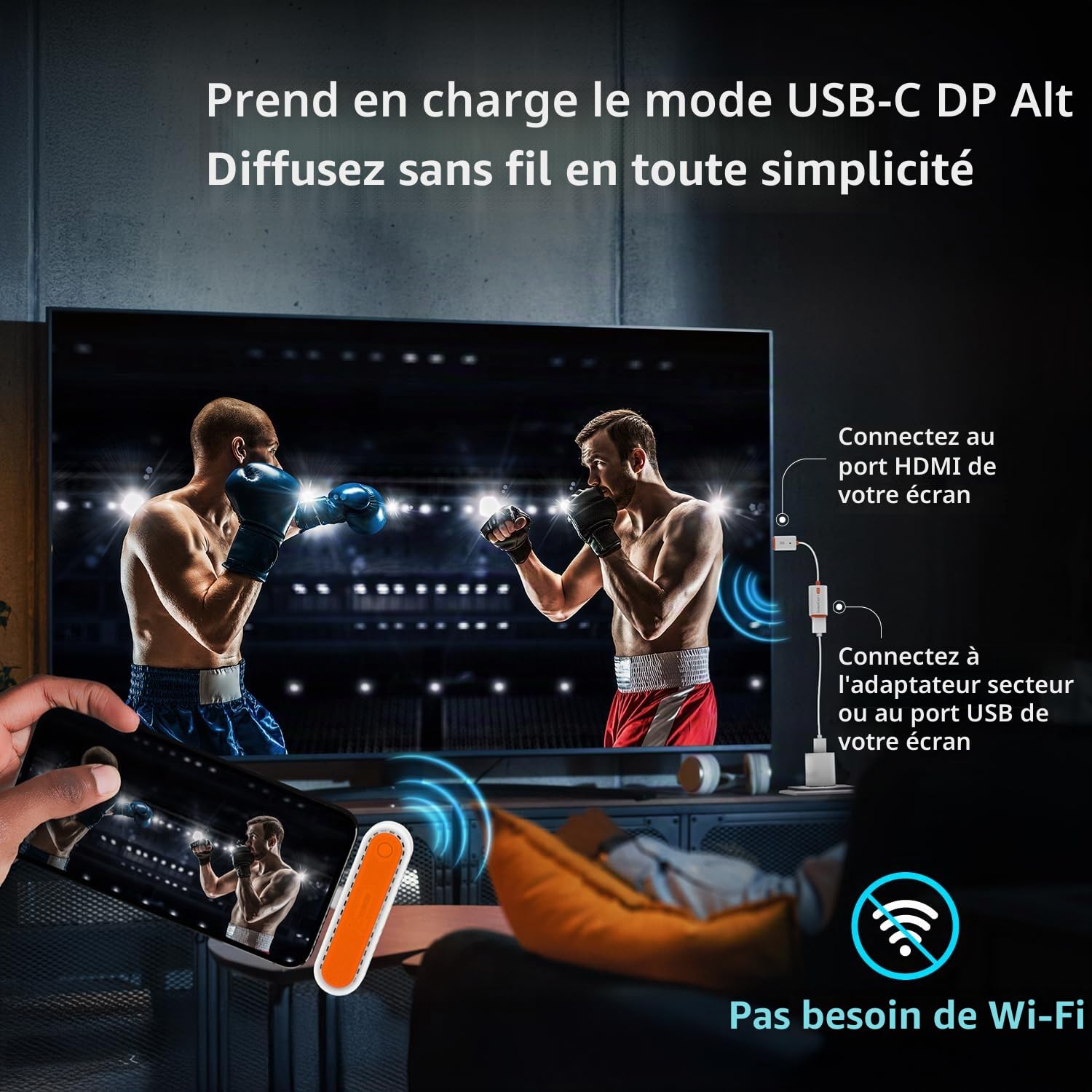 j5create Émetteur et récepteur HDMI sans Fil ScreenCast Mini Duo Type-C