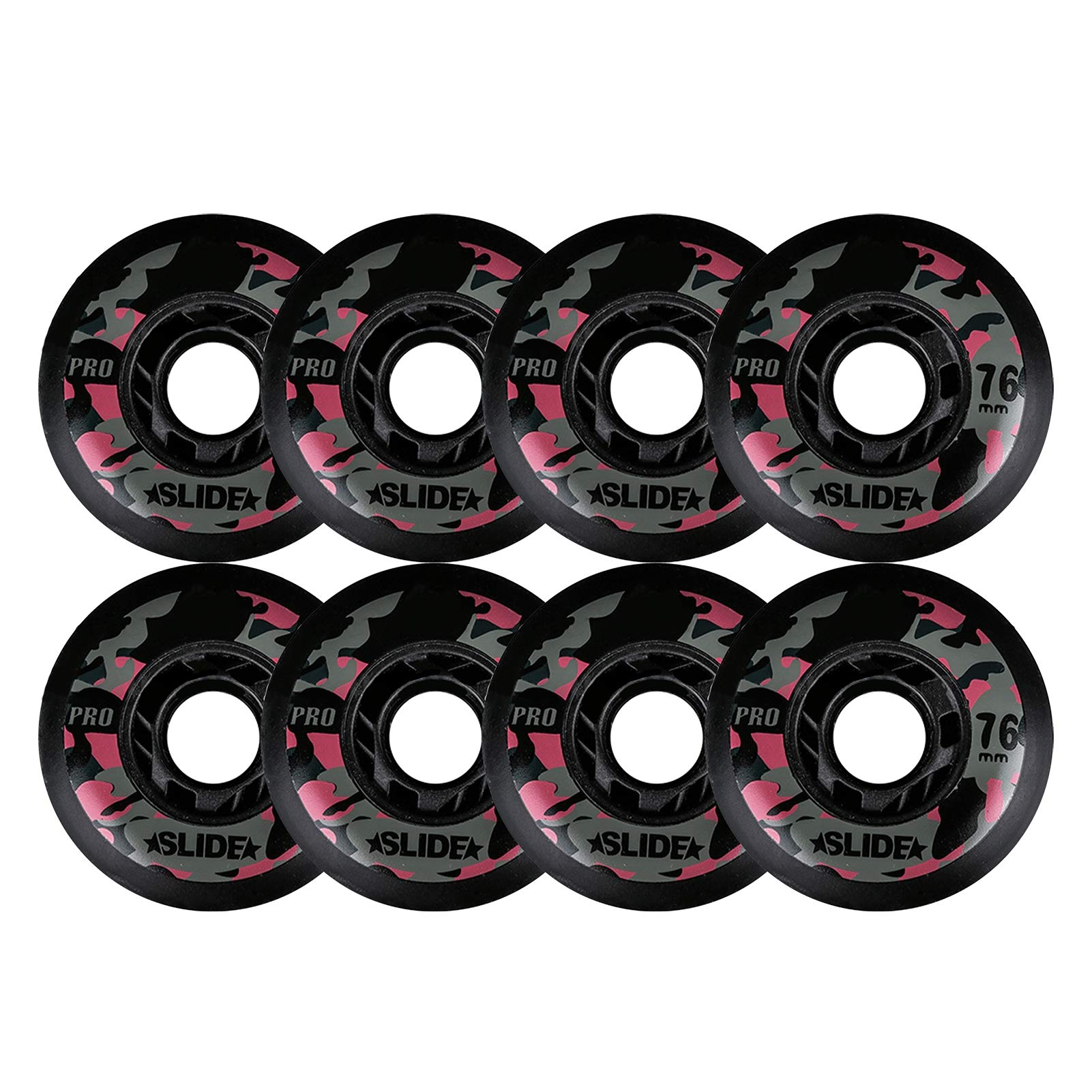 Ruote di ricambio per pattini in linea Ruote Inline Roller Hockey Shooter 8 Pack Ruote di ricambio Ruote freno mimetiche 72mm/76mm/80mm