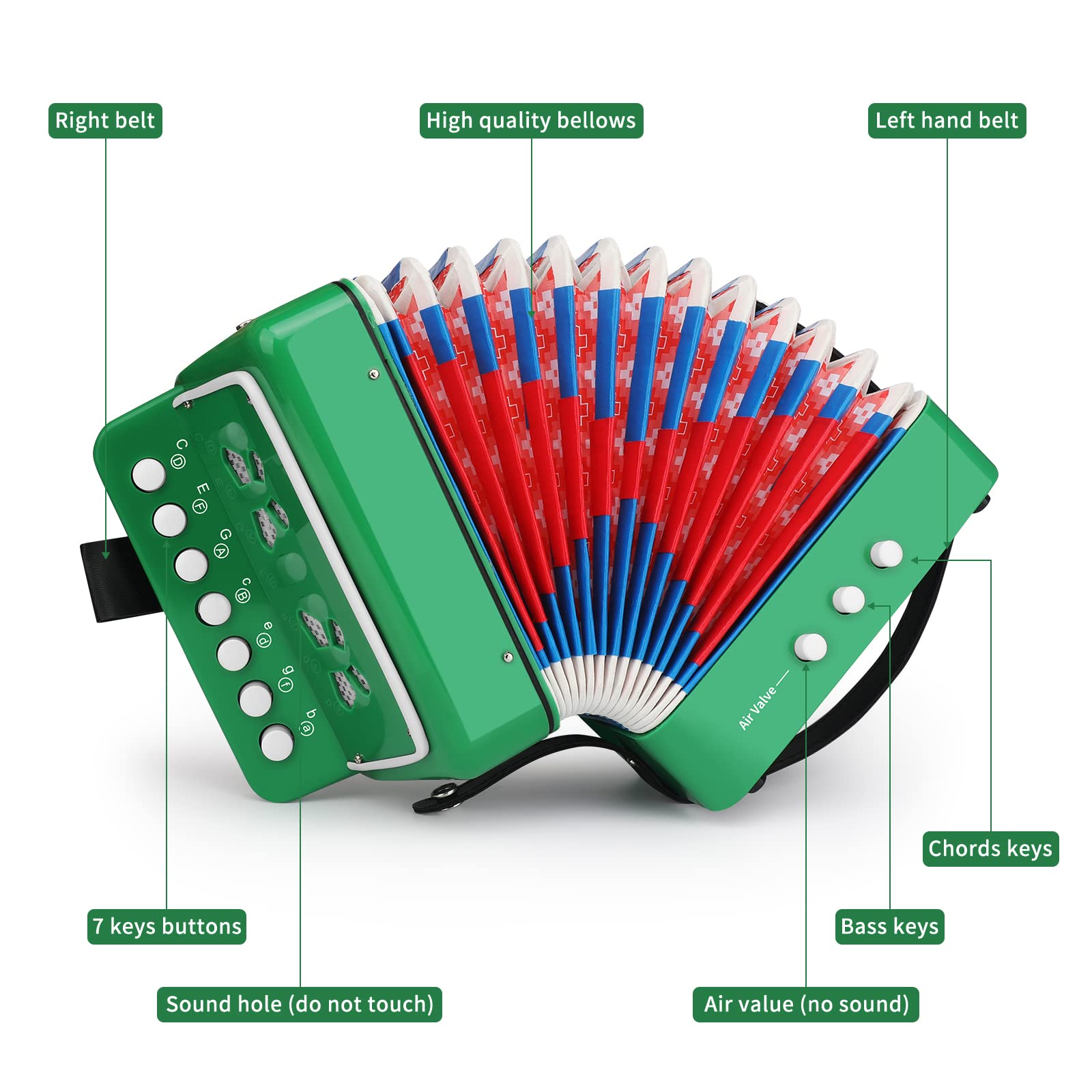 美品　ボタンアコーディオン　yingjie HOHNER XS ボタンキー アコーディオン(ホーナー 21ボタン ボタン式