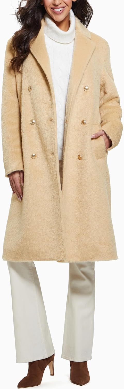 GUESS womens Ginny Double Breast Coat