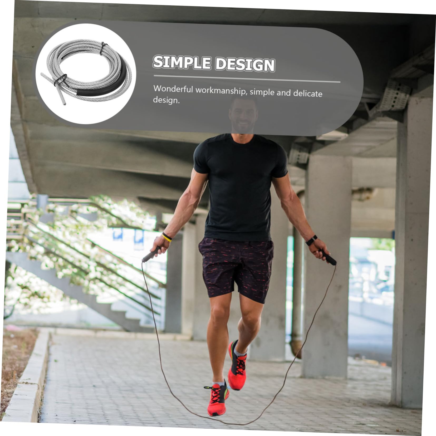 Yardwe Springseil Ersatzseil Springseil Sportzubehör Fitness Springseil Ersatz Outdoor Springseil Ersatz Springseil Ersatzkabel Stahldraht
