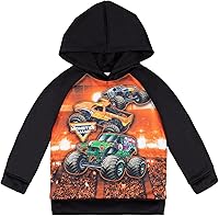 Vista 1 de Monster Jam Maximum Destruction El Toro Loco Grave Digger - Sudadera con capucha de forro polar para niños pequeños y grandes
