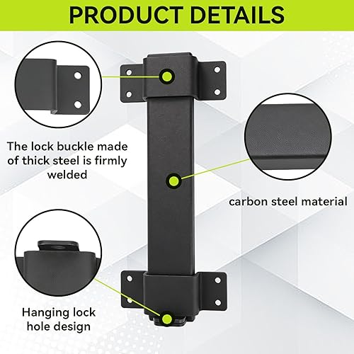 Miniatura 5 de Slide Gate Latch, Heavy Duty Wooden Gate Slide Bolt Latch Adjustable Latch Lock for Wooden Fences, Barn Door, Fence Gate, Courtyard, Shed Lock,