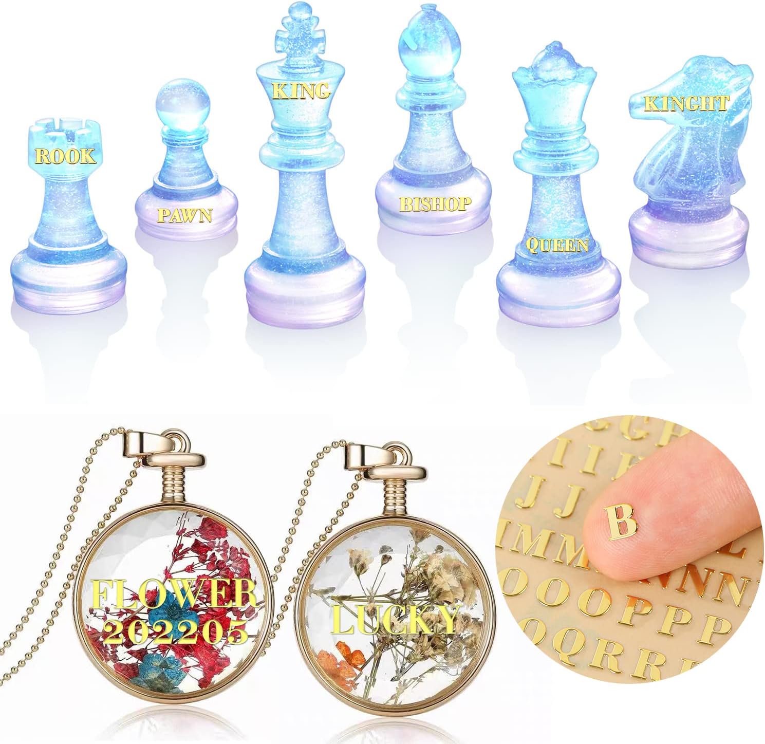 12 Pcs Mini Alphabet Number Stickers - Alloy Self Adhesive Letters for Epoxy Resin Casting Decoration, Glitter Gold and Silver 4.5mm 3mm image 3