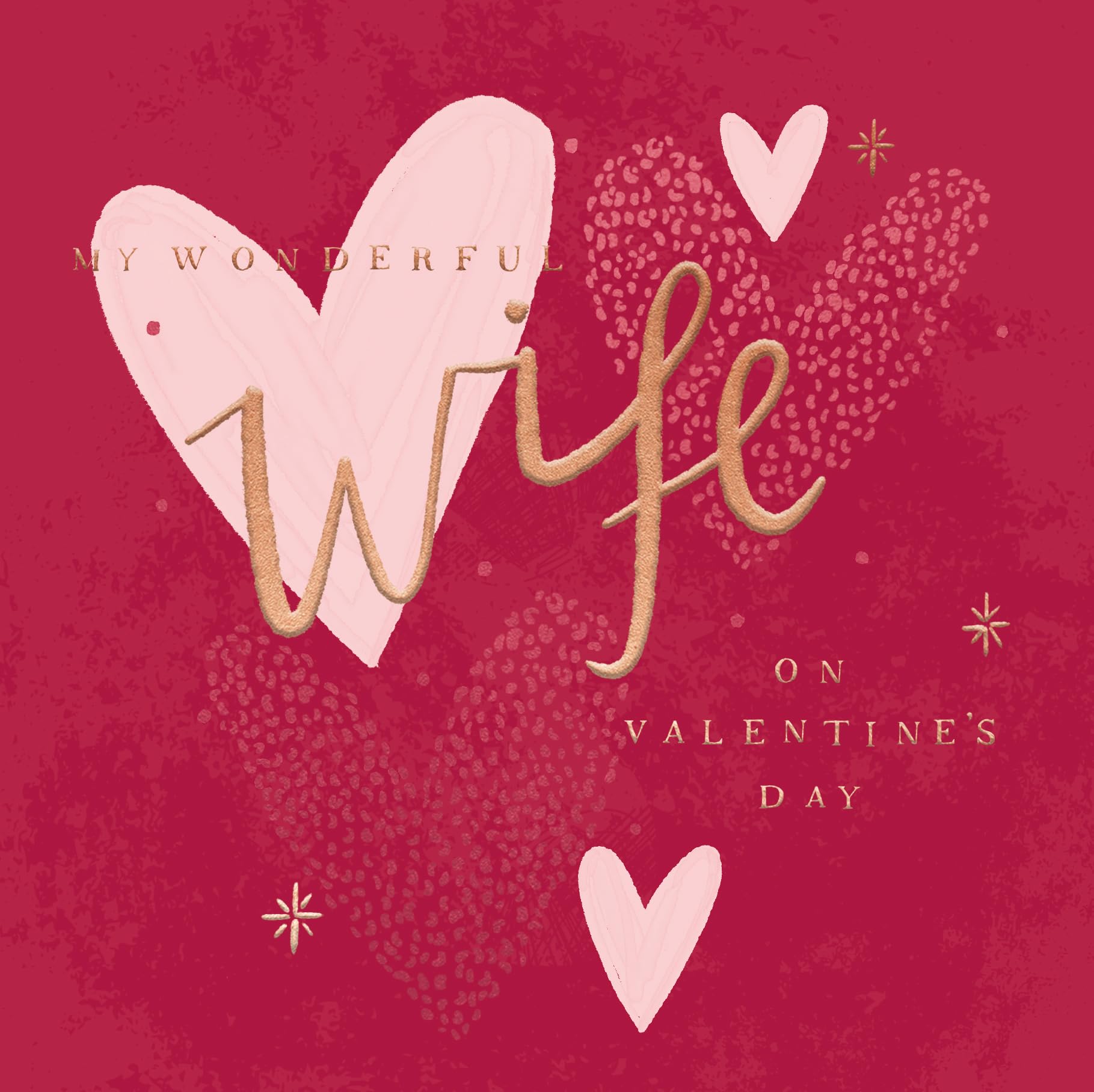 Hotchpotch Stunning Foiled Valentine's Day Card For Wonderful Wife With Bespoke Dotty Envelope - Anise Greeting Card London Size 6 x 6 inches