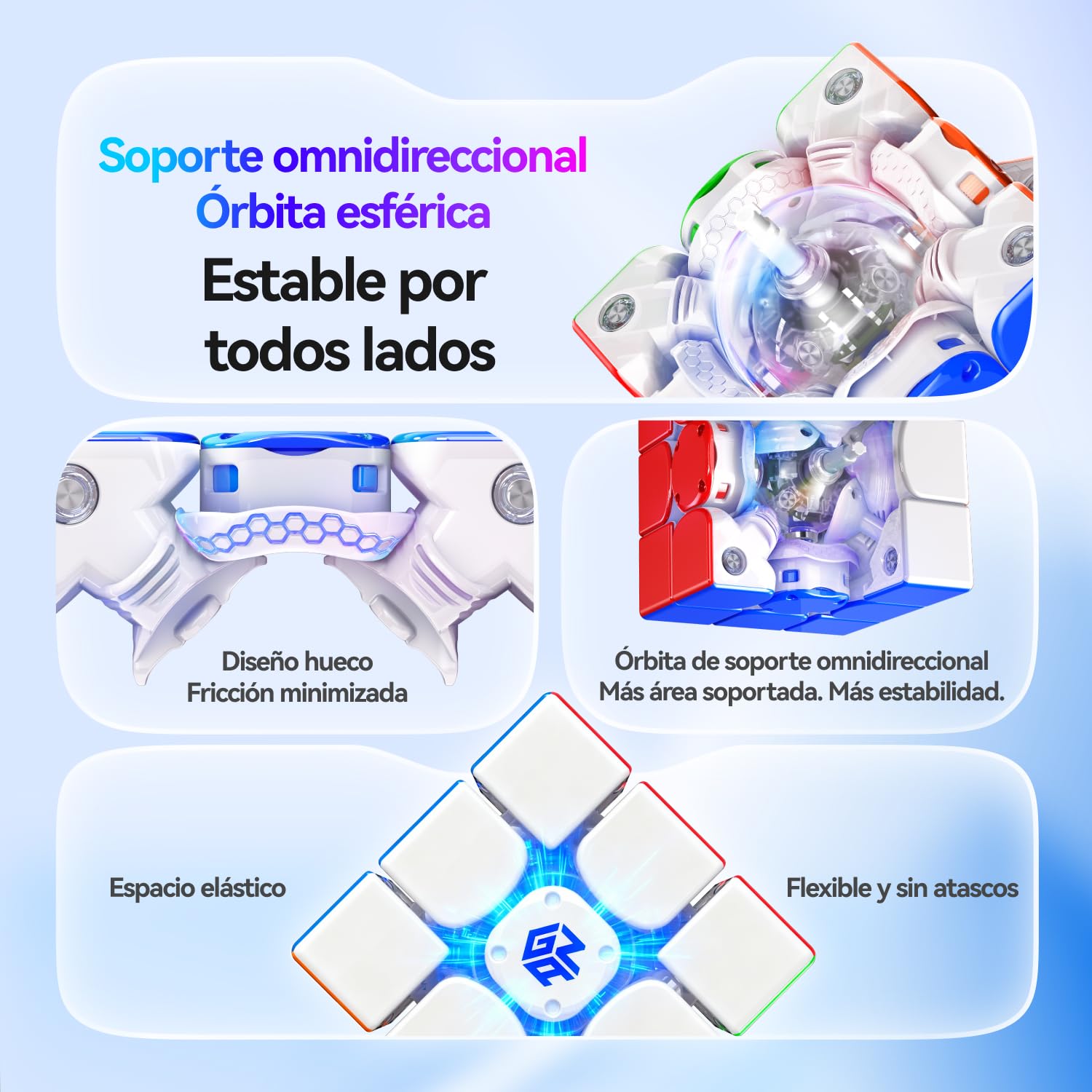GAN i4 Smart Cube UV, Cubo Magnético 3x3, Cubos Inteligente de Velocidad, Conectividad Bluetooth, Apto para Principiantes y Avanzadados, Cronometraje Mediante Aplicación para Competiciones en Línea