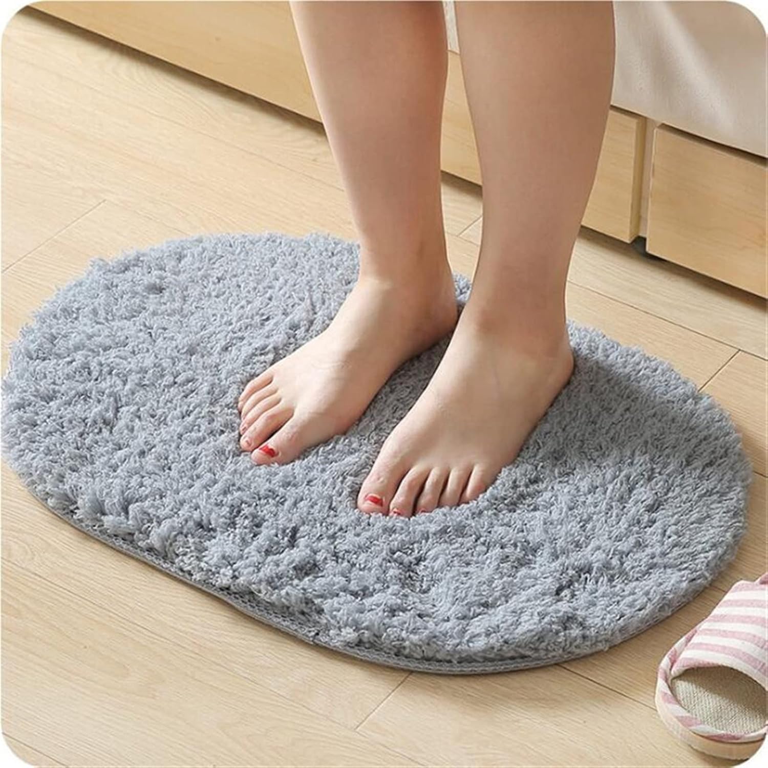 Bathroom Mat Microfiber Bathroom Comfortable Bath Pad Anti Slip Mat Bathtub Room Living Room Door Stairs Bathroom Foot Floor Mats,Brownone Size,Brown-One Size