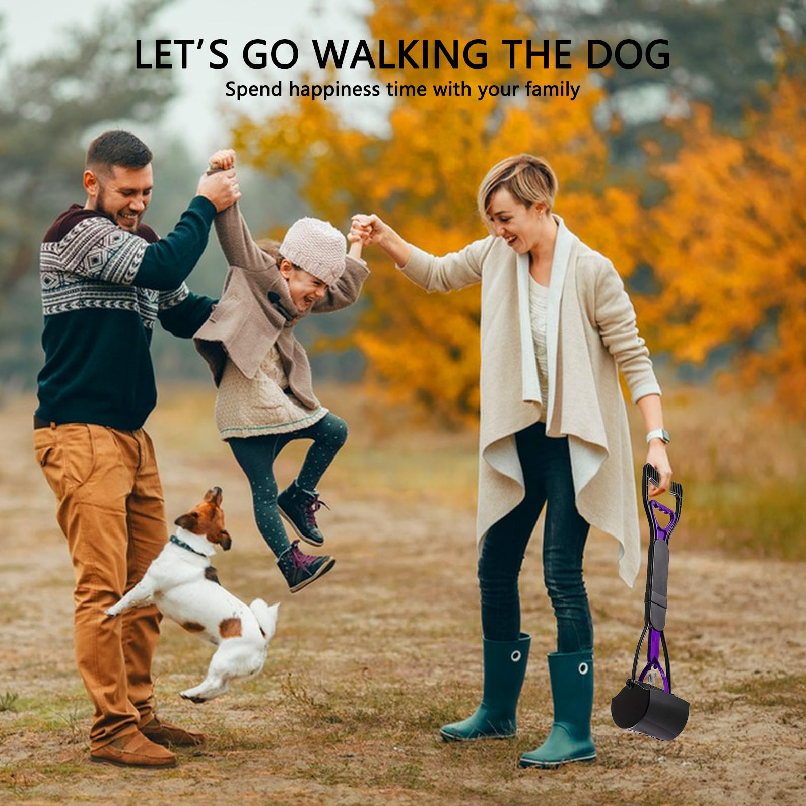 Portatile Palette per Escrementi Cani,Pooper Scooper Cane,Animale Domestico Pooper Scooper,60cm/23.6", Pieghevole,Blu
