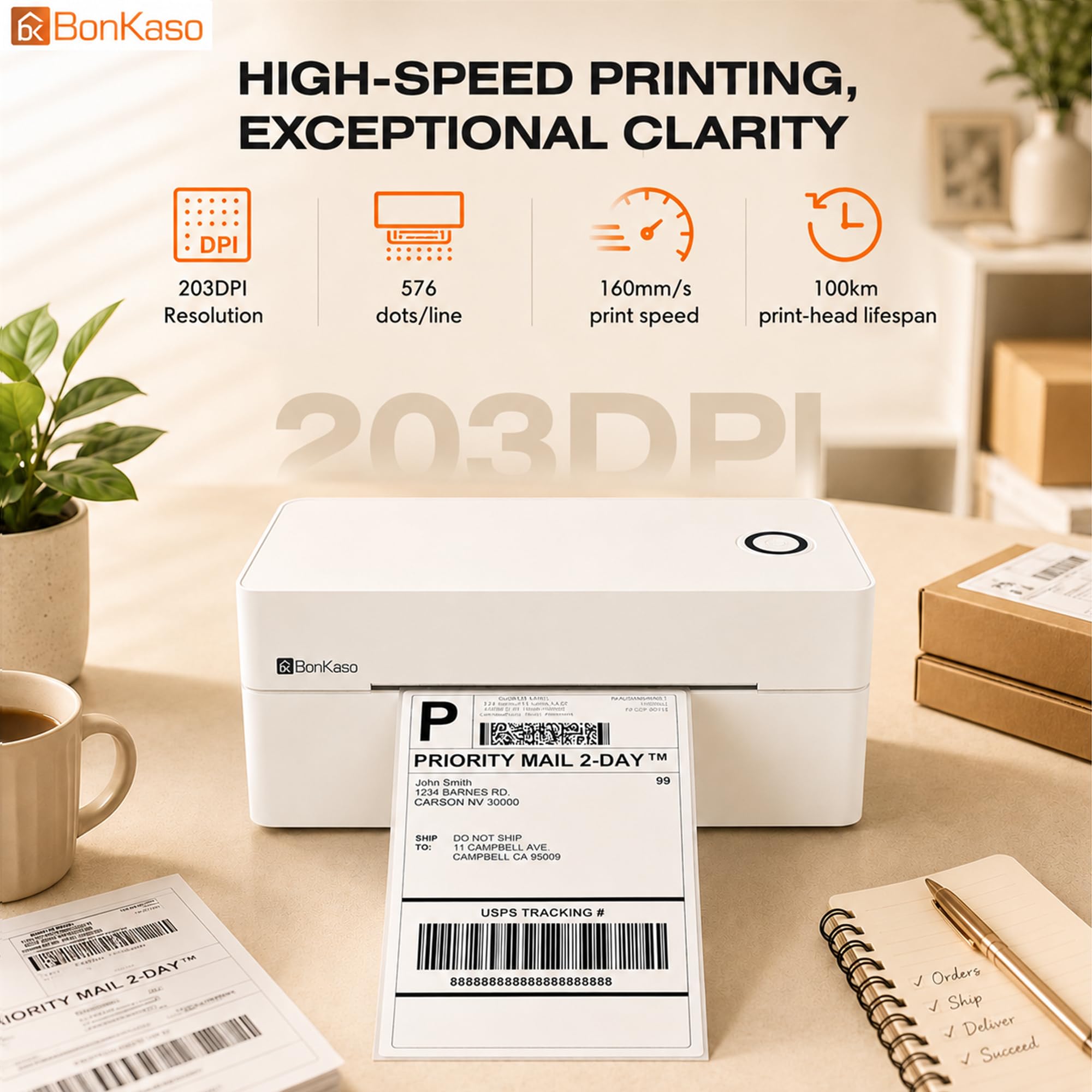BonKaso Thermal Label Printer - Fast Shipping & Receipt Printing -4 BonKaso Thermal Label Printer - Fast Shipping & Receipt Printing -4