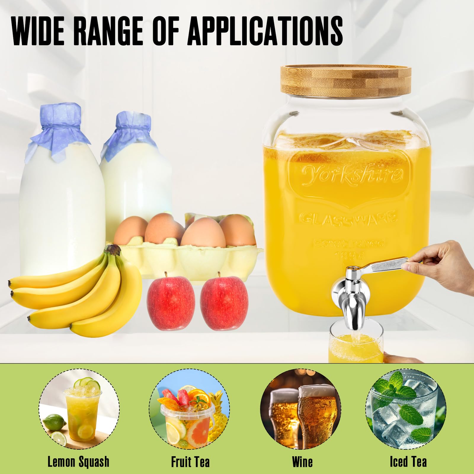 Getränkespender Aus Glas 2er Set - 3,5 Liter Mit Zapfhahn Und Kreidetafel