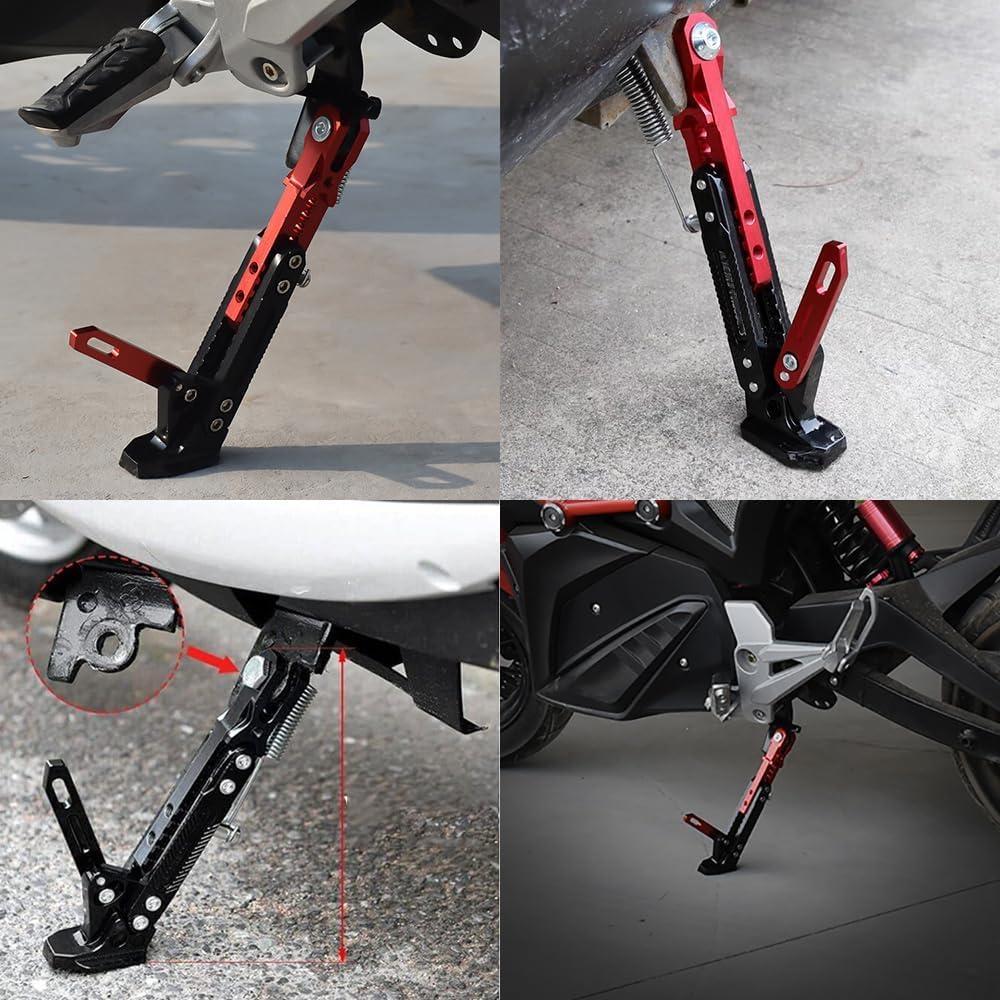 1 Pezzo Cavalletto Laterale Stazionamento Moto per Indian 101 Scout/Challenger Elite/Limited/Challenger Dark Horse,Infrangibile Antiscivolo Supporto Sostitutivo Veicolo,Black