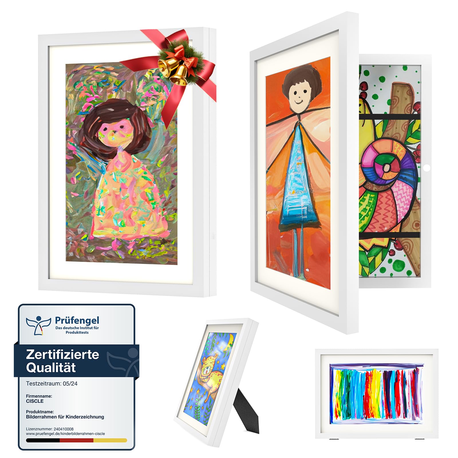 Ciscle Bilderrahmen Kinderzeichnungen, Befüllba Kunstfotorahmen für Kinder, Frontöffnung Bilderrahmen für Kunstwerke, Ideal für Kinderzeichnungen, Kunstprojekte, Schule, Zuhause